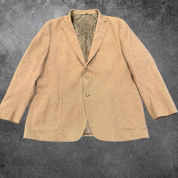 Brooks Brothers Other - Brooks Brothers Blazer Mens 48R Tan Herringbone Sport Coat Classic Preppy Jacket